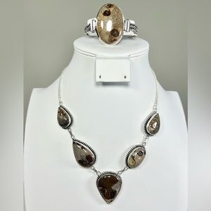 Coffe Bean Jasper 925 Gemstone Necklace & Bracelet
